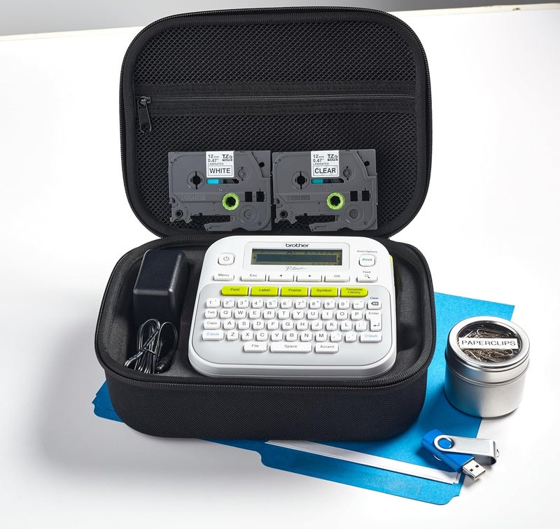 brother PT-D210SV Label Maker Bonus Bundle Comes with a Protective Carrying case, an Adapter, and Two Sample Genuine TZe Label Tapes for Added Value. - Image 4